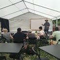 Garden Manager, Matt Kipp, teaching in outdoor classroom