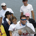 class of students with shark