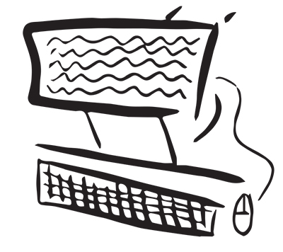 drawing of computer screen