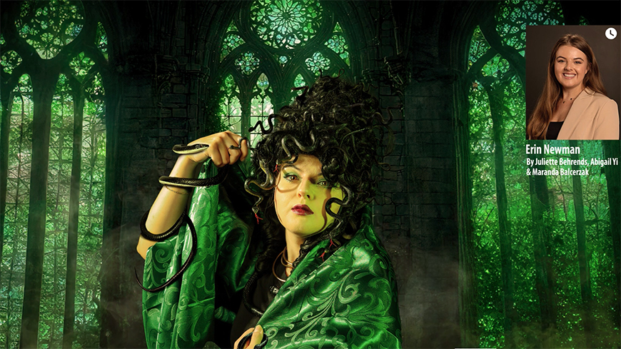 Medusa with her hair turning into snakes