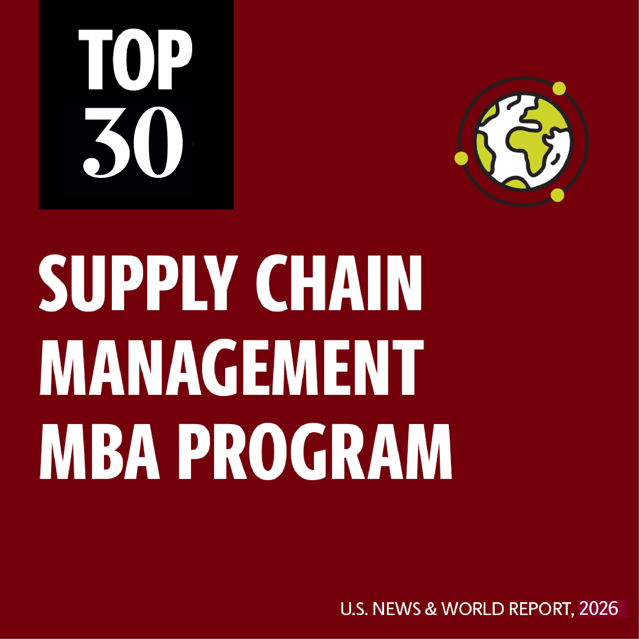 Top 30 supply chain management mba. U.S. News & World Report 2026