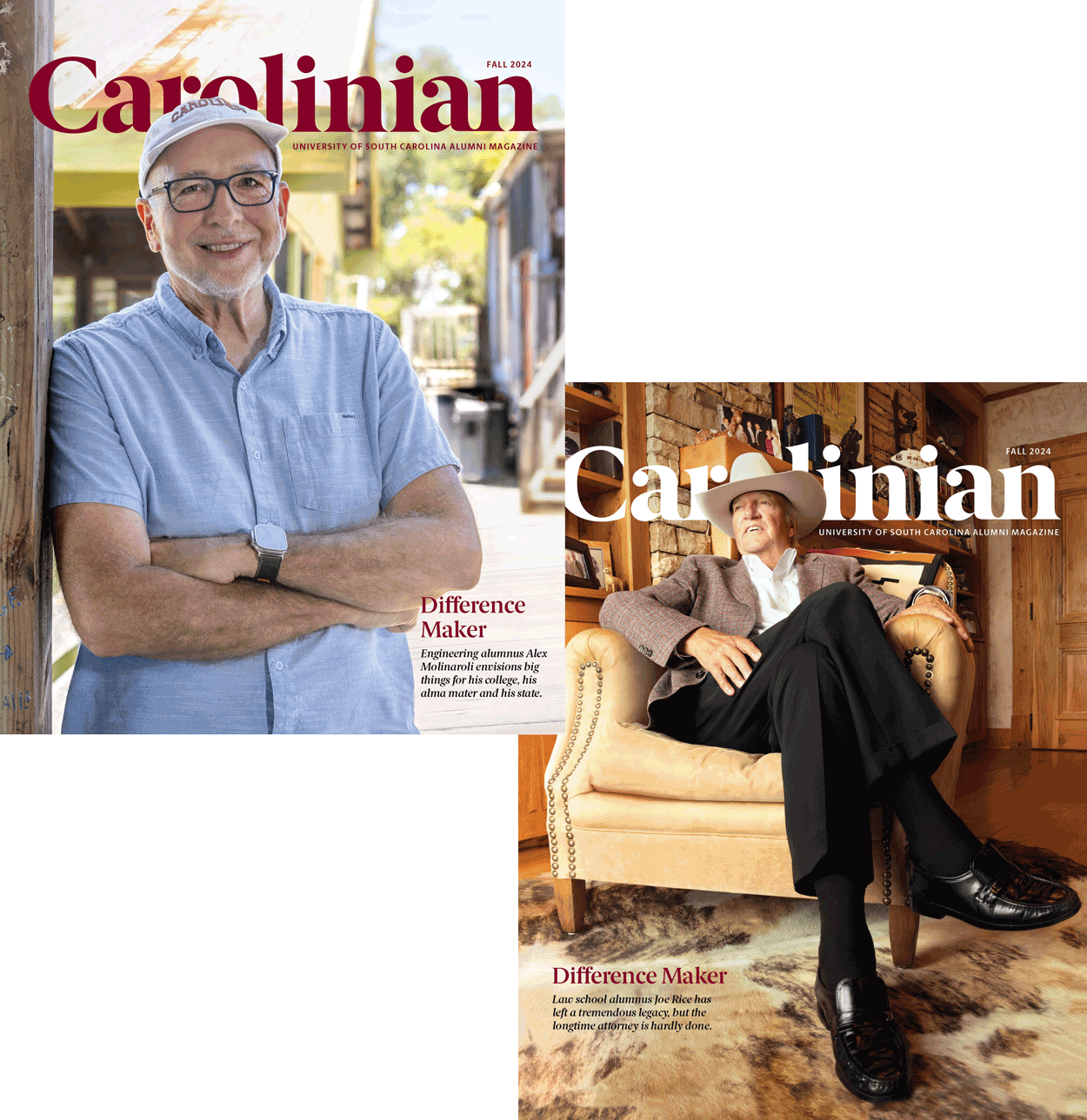 Cover of the Carolinian magazine with Joe Rice and Alex Molinaroli