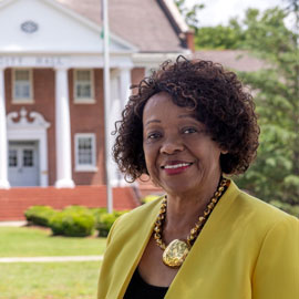 camden mayor alfred mae drakeford stands in front of city hall