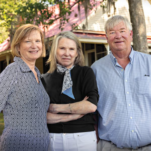 Siblings Coleman Floyd Buckhouse, Sissy Floyd and Bubby Floyd gathered at the family’s country home in Pamplico, South Carolina,  to discuss their parent’ legacy and their transformational gift to their alma mater’s medical school.