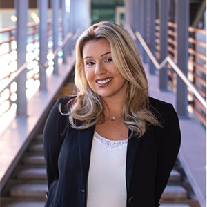 Mallory Strmel poses at the Darla Moore School of Business.