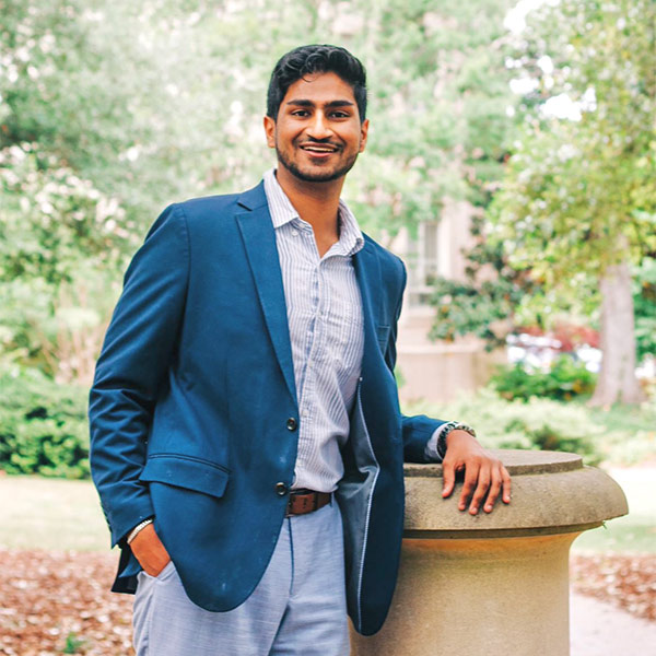 Jaimeen Shah poses on campus.